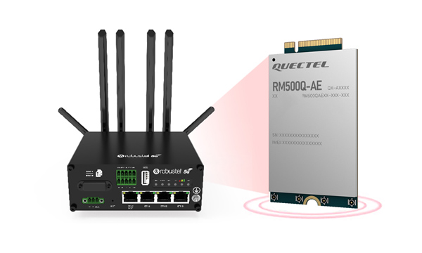 robustel 5g industrial router with quectel rm500q-ae module